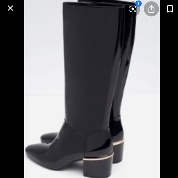Zara basic patent leather boots - Picture 2 of 8